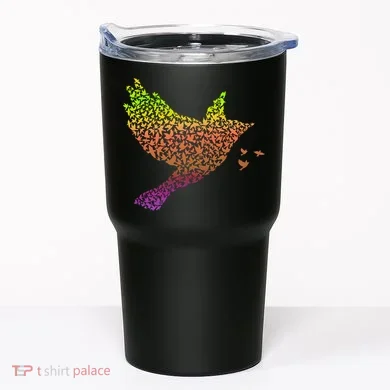 Rainbow Bird Abstract Flock Tumbler