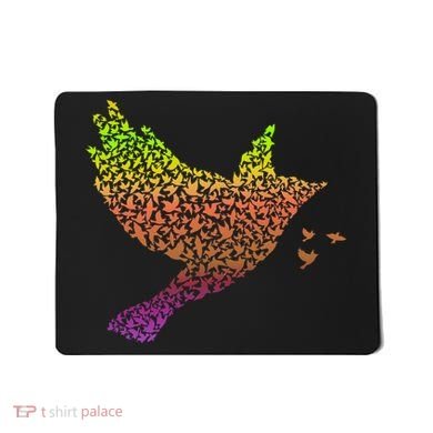 Rainbow Bird Abstract Flock Mousepad