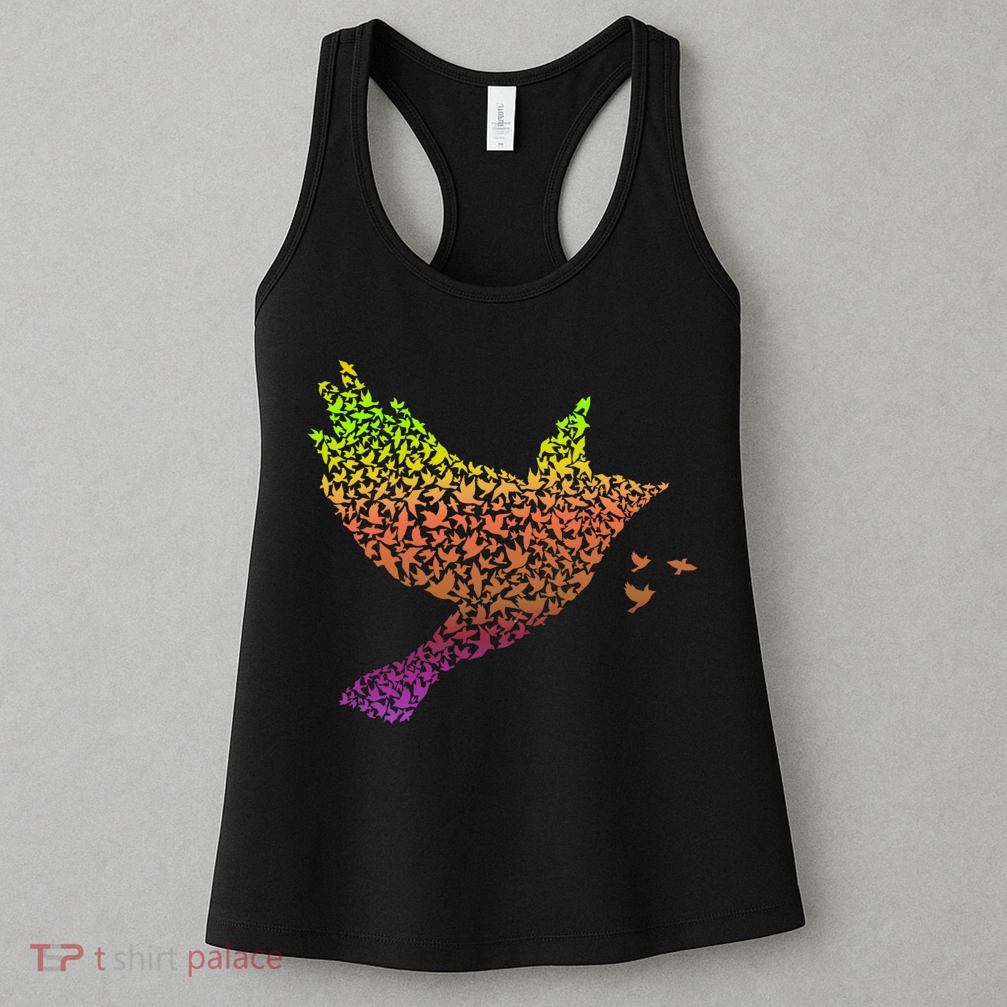 Rainbow Bird Abstract Flock Women's Tank Top