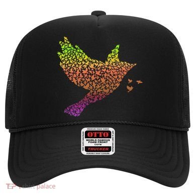 Rainbow Bird Abstract Flock Hat