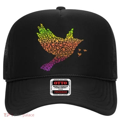 Rainbow Bird Abstract Flock Hat