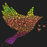 Rainbow Bird Abstract Flock Golf Towel thumb 3