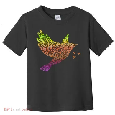 Rainbow Bird Abstract Flock Toddler T-Shirt
