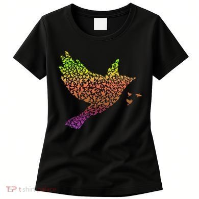 Rainbow Bird Abstract Flock Women's T-Shirt