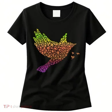 Rainbow Bird Abstract Flock Women's T-Shirt