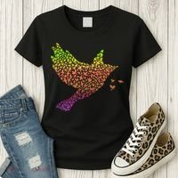 Rainbow Bird Abstract Flock Women's T-Shirt thumb 3