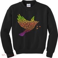 Rainbow Bird Abstract Flock Kids Sweatshirt thumb 0