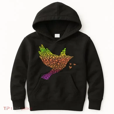 Rainbow Bird Abstract Flock Kids Hoodie