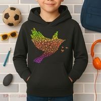 Rainbow Bird Abstract Flock Kids Hoodie thumb 2