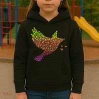 Rainbow Bird Abstract Flock Kids Hoodie thumb 3