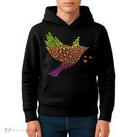 Rainbow Bird Abstract Flock Kids Hoodie thumb 4