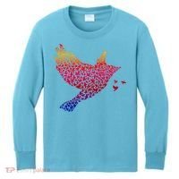 Rainbow Bird Abstract Flock Kids Long Sleeve Shirt thumb 0