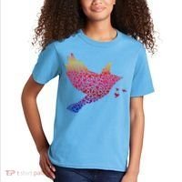 Rainbow Bird Abstract Flock Kids T-Shirt thumb 2