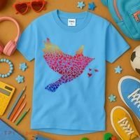 Rainbow Bird Abstract Flock Kids T-Shirt thumb 3