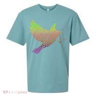 Rainbow Bird Abstract Flock Sueded Cloud Jersey T-Shirt thumb 0