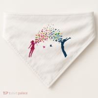 Rainbow Bird Flock Boy And Girl USA-Made Doggie Bandana thumb 0