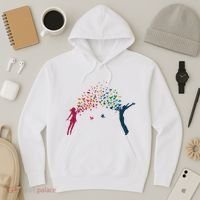 Rainbow Bird Flock Boy And Girl Hoodie thumb 3