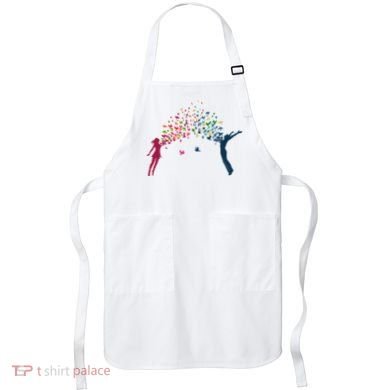 Rainbow Bird Flock Boy And Girl Apron