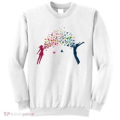 Rainbow Bird Flock Boy And Girl Sweatshirt