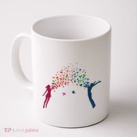 Rainbow Bird Flock Boy And Girl Coffee Mug thumb 0