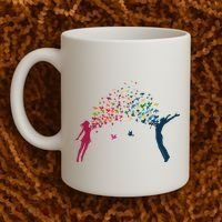 Rainbow Bird Flock Boy And Girl Coffee Mug thumb 2