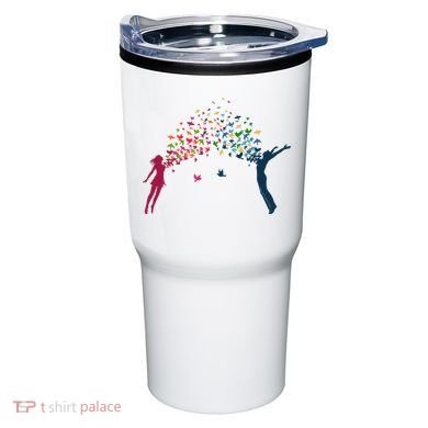 Rainbow Bird Flock Boy And Girl Tumbler