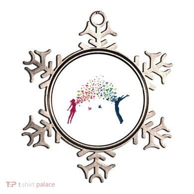 Rainbow Bird Flock Boy And Girl Ornament