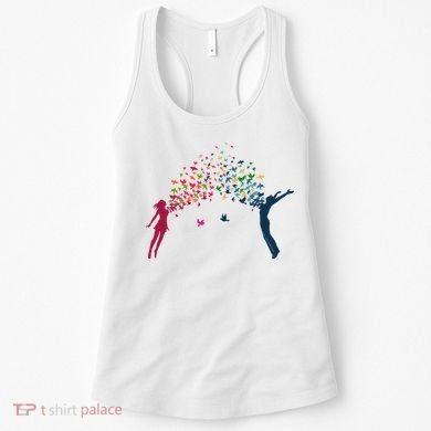 Rainbow Bird Flock Boy And Girl Women's Tank Top