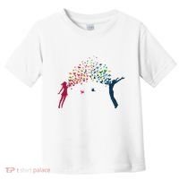Rainbow Bird Flock Boy And Girl Toddler T-Shirt thumb 0