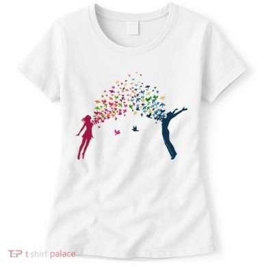 Rainbow Bird Flock Boy And Girl Women's T-Shirt