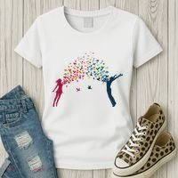 Rainbow Bird Flock Boy And Girl Women's T-Shirt thumb 3