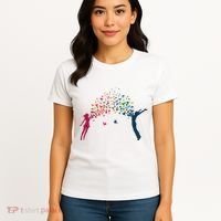 Rainbow Bird Flock Boy And Girl Women's T-Shirt thumb 4