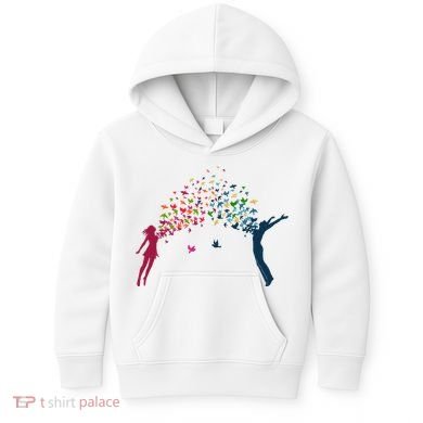 Rainbow Bird Flock Boy And Girl Kids Hoodie
