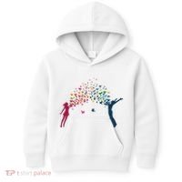 Rainbow Bird Flock Boy And Girl Kids Hoodie thumb 0