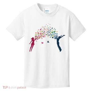 Rainbow Bird Flock Boy And Girl Kids T-Shirt