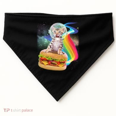 Rainbow Burger Space Cat USA-Made Doggie Bandana
