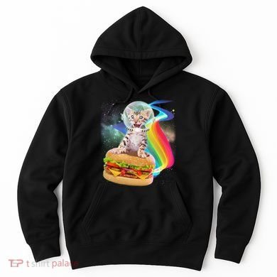Rainbow Burger Space Cat Hoodie