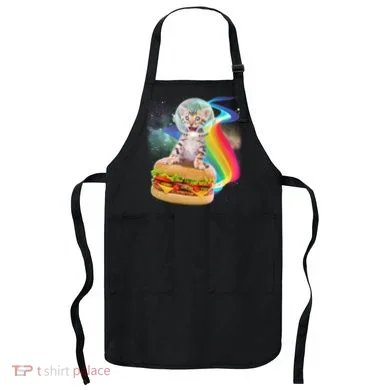 Rainbow Burger Space Cat Apron