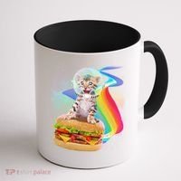 Rainbow Burger Space Cat Coffee Mug thumb 1