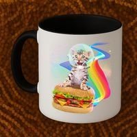 Rainbow Burger Space Cat Coffee Mug thumb 2