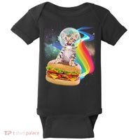 Rainbow Burger Space Cat Baby Bodysuit thumb 0