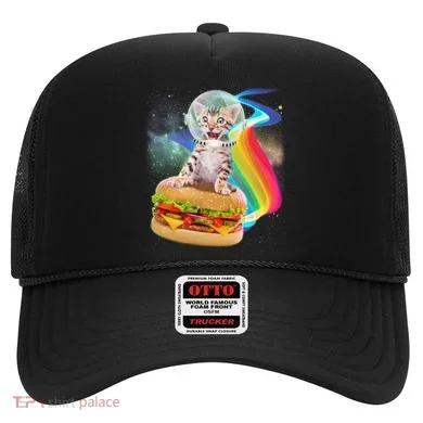 Rainbow Burger Space Cat Hat