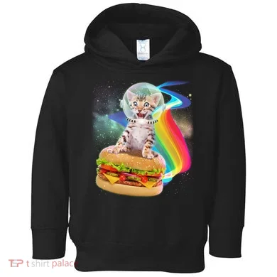 Rainbow Burger Space Cat Toddler Hoodie