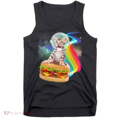 Rainbow Burger Space Cat Tank Top