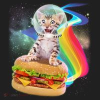Rainbow Burger Space Cat Golf Towel thumb 3