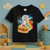Rainbow Burger Space Cat Toddler T-Shirt thumb 3