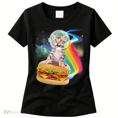 Rainbow Burger Space Cat Women's T-Shirt
