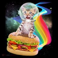 Rainbow Burger Space Cat Kids Long Sleeve Shirt thumb 2