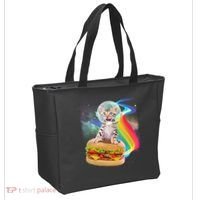 Rainbow Burger Space Cat Tote Bag thumb 2