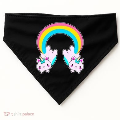 Rainbow Cat Twin Caticorns USA-Made Doggie Bandana
